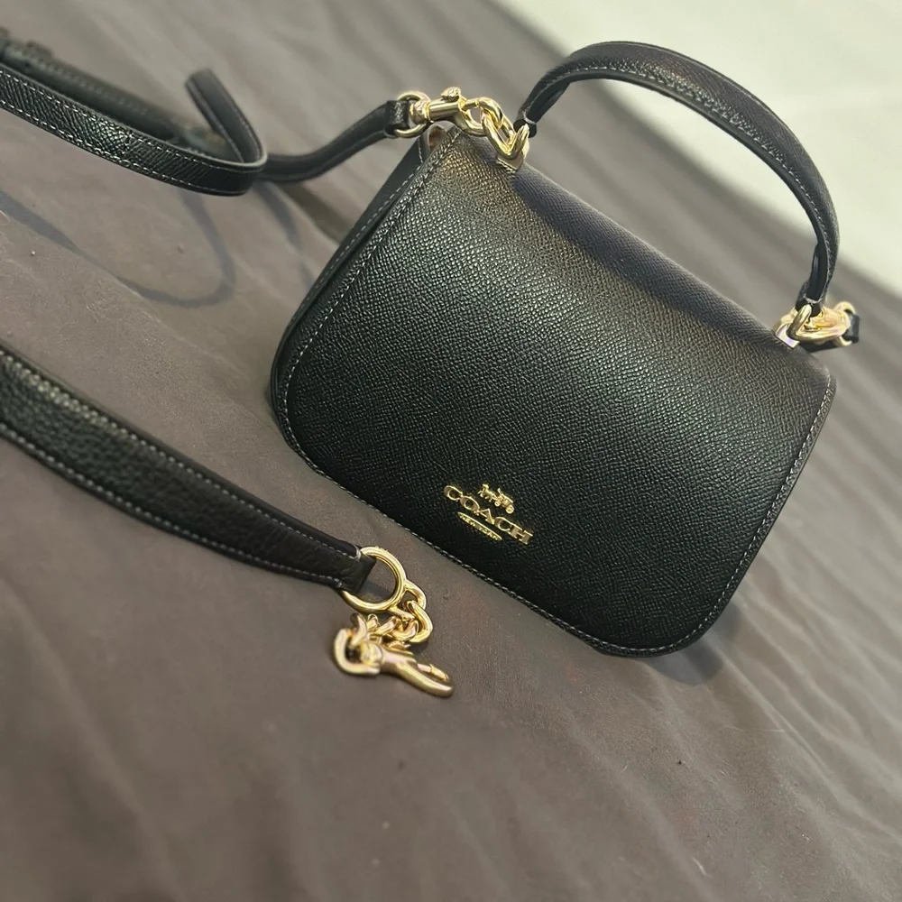 Coach Black Leather Crossbody Bag - Picture 1 of 8